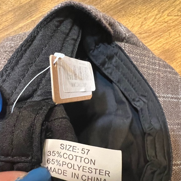 Brown plaid pageboy style hat - Picture 4 of 4